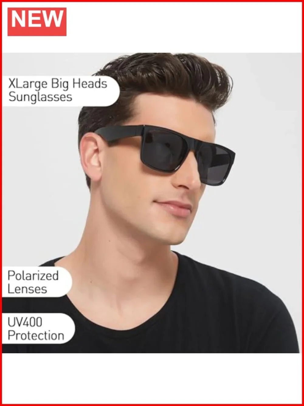 XL Oversized Square Sunglasses for Men Women Polarized UV Protection